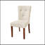 Ensemble de 2 chaises de salle à manger contemporaines rembourrées, crème, parfaites pour le confort et le style dans les salles à manger modernes