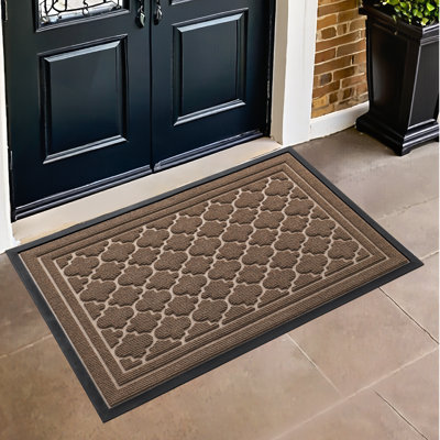 Ingelbert Personalizable Non-Slip Geometric Outdoor Doormat