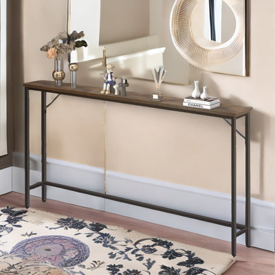 100cm Industrial Console Table With Thick Table Top Rustic