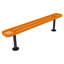 Banc orange perforé de 1,83 m (6 pi), sans dossier, surface plane-935426371-935426388