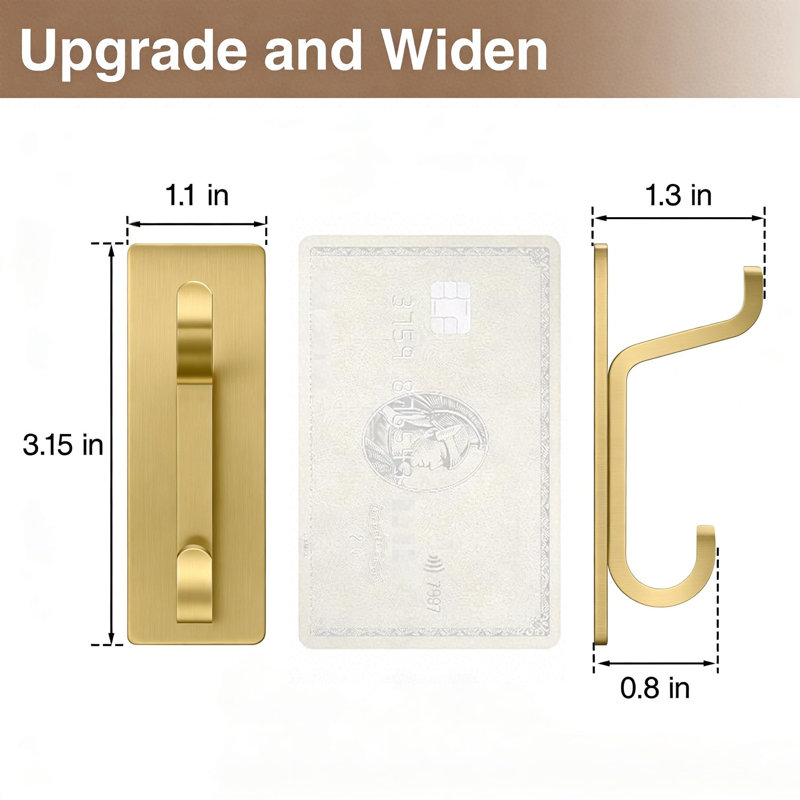 Metal Wall Mounted Required Wall Hook, Gold