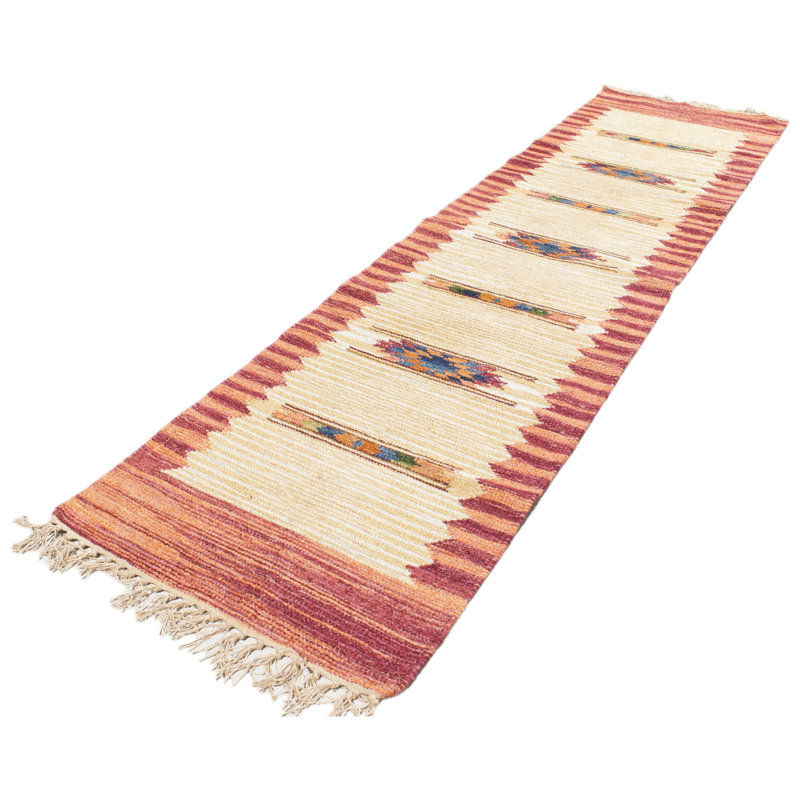 Runner Wallsend Geometric Cotton Flatweave 23.62cm X 94.49cm Area Rug