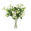 Viburnum Floral Arrangement In A Bubble Glass Vase With Fiscus Leaves
