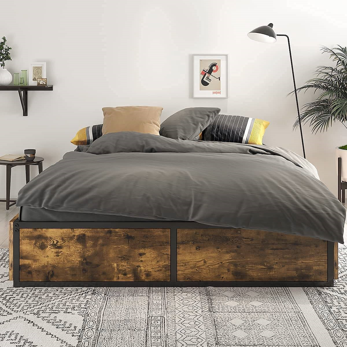 17 Stories Metal Storage Bed Wayfair
