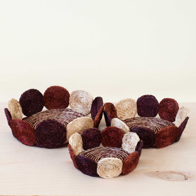 Abaca Fruit Basket Circles, set of 3