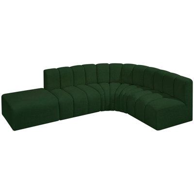 Isleen Upholstered Curved Sectional with Ottoman Reversible