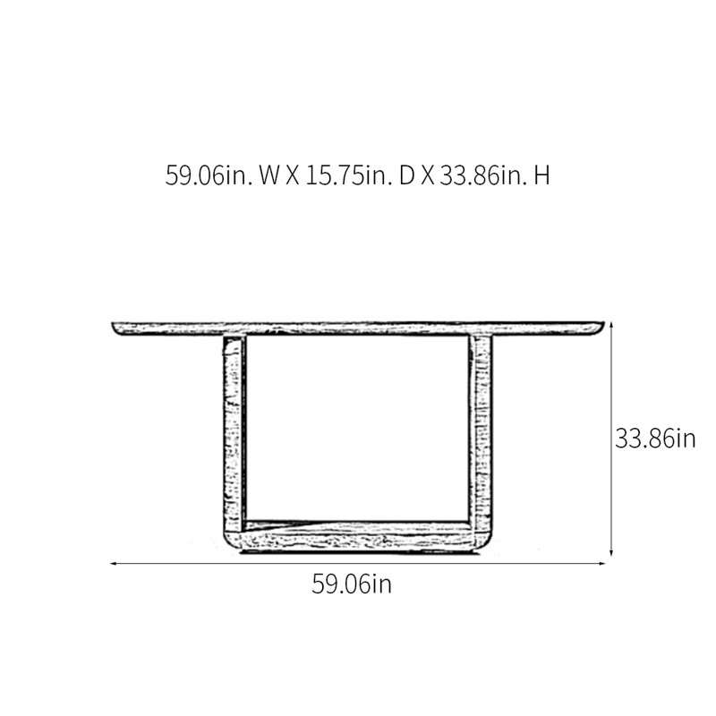 Rural Retro Minimalist Console Table, Natural