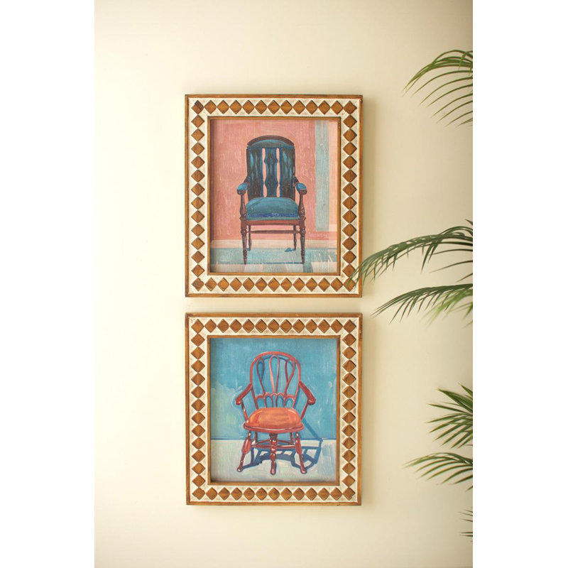 ENSEMBLE DE DEUX PEINTURES DE CHAISE CADRE