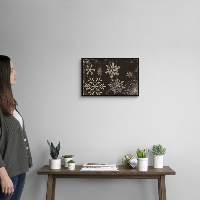 Starry Night Sky - Reproduction d'art sur toile tendue, 14" H x 20" W x 1.75" D, Cadre noir