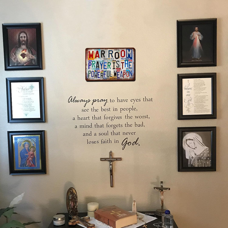 Décoration murale rétro en métal «I Can Do All Things Through Christ Who Strongens Me» en métal