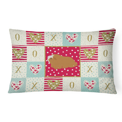 Peruvian Guinea Pig Love Outdoor Rectangular Cushion with filling