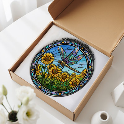Vitrail de fenêtre en verre coloré 7,8 "H
