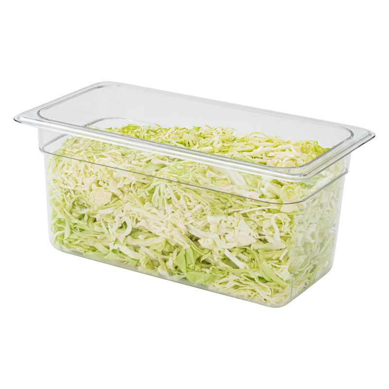 Récipient de rangement pour aliments 1/3 de taille restaurantware-met lux, 1 boîte de preuve profonde de 6 pouces - rectangulaire, mesures graduées, récipient de rangement en plastique transparent de qualité alimentaire, lavable à la vaisselle, couvercles vendus séparément