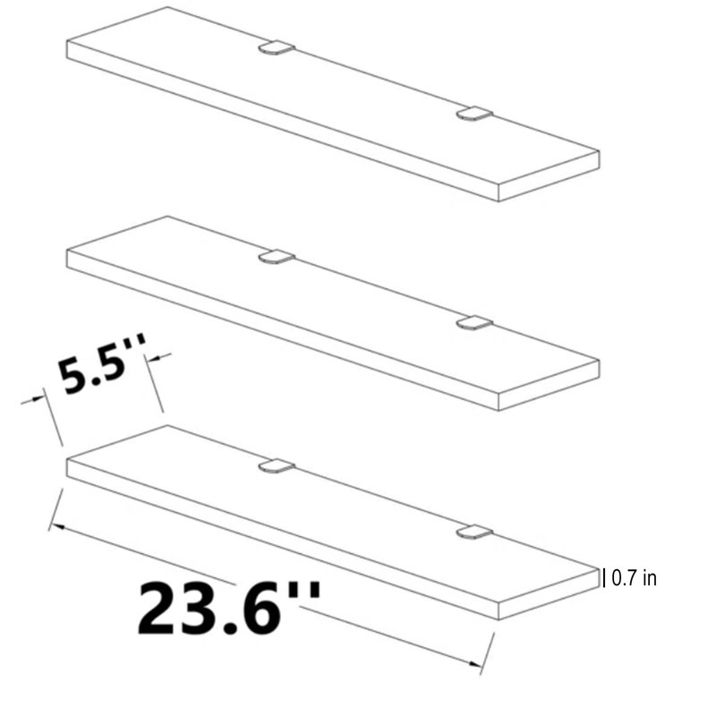 Williemae 3 Piece Floating Shelf, Sapphire