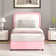 Bed Frame, Upholstered Platform Bed with Curved Headboard, Classic Color-Block Design, Soft Rounded Corners, No Box Spring Required, Easy Assembly