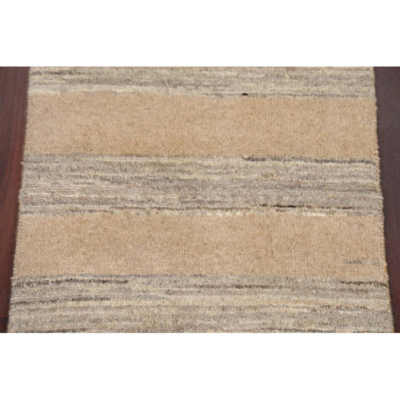 Tapis rayé en laine Gabbeh Kashkoli noué à la main 1 pi 6 po x 2 pi 11 po