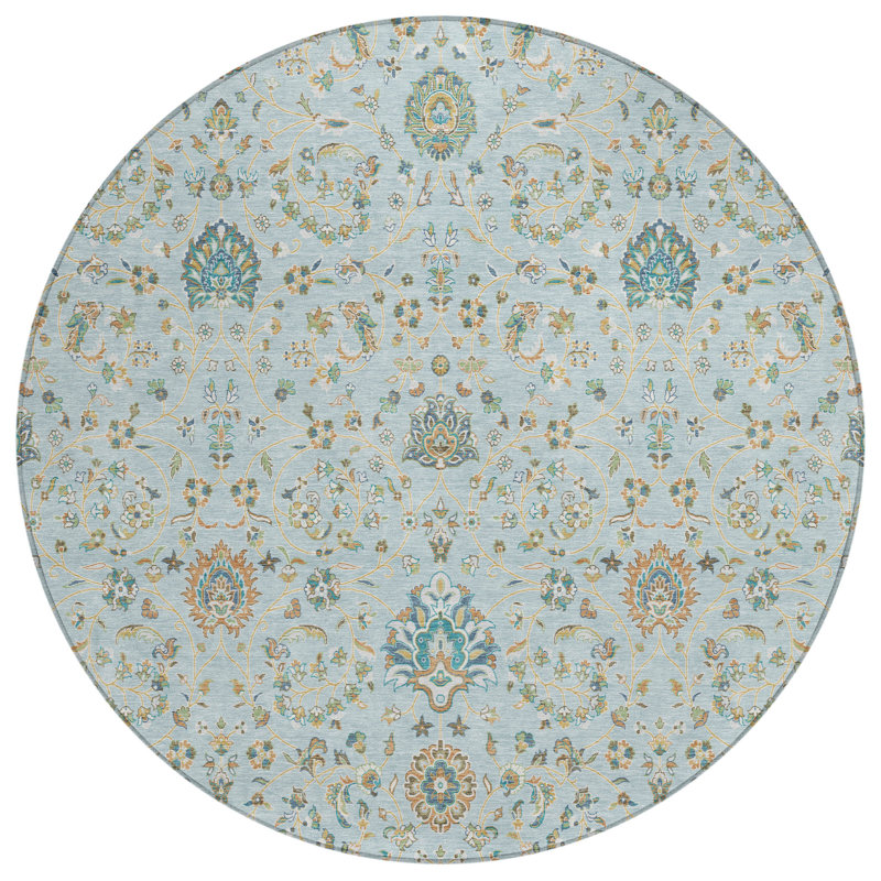 Machine Washable Indoor/Outdoor Chantille ACN2758 Global Rug, Sky, 8' Round