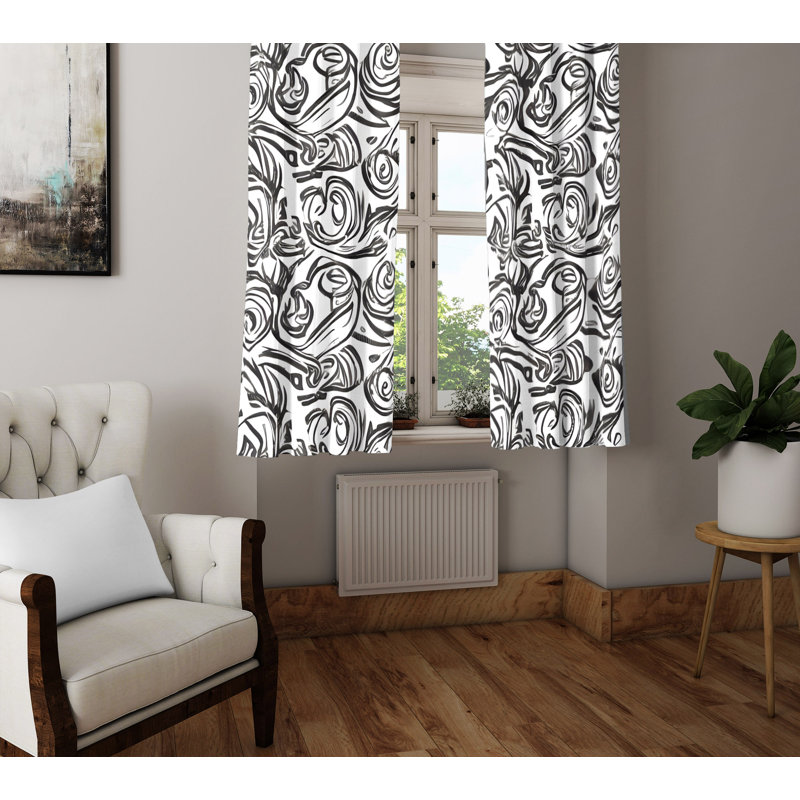Breeya Semi Sheer Curtain Pair, 56" W x 78" L