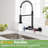 Double-Handle 2-Hole Wall-Mount Pre-Rinse Bridge Kitchen Faucet-125077424