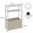 Narrow Side Table, Slim End Table with Fabric Basket, Skinny Table for Small Spaces-848298933-848298929
