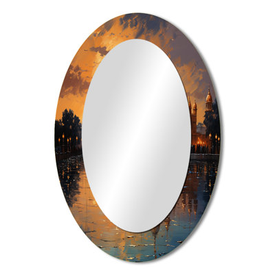 Hinduisim Golden Temple II - Traditional Oval Wall Mirror