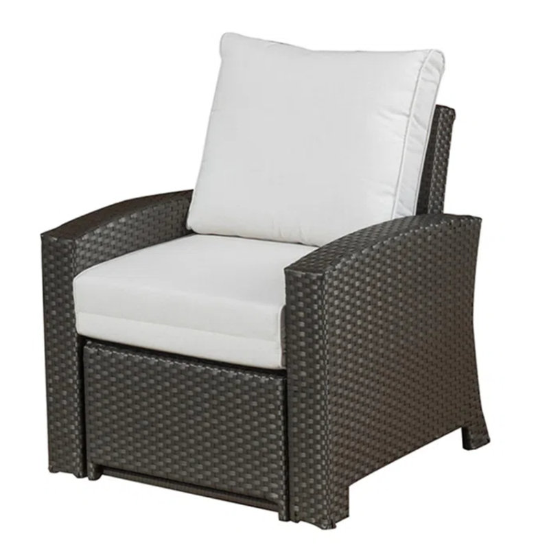 Fauteuil inclinable et repose-pieds avec coussins Sunbrella