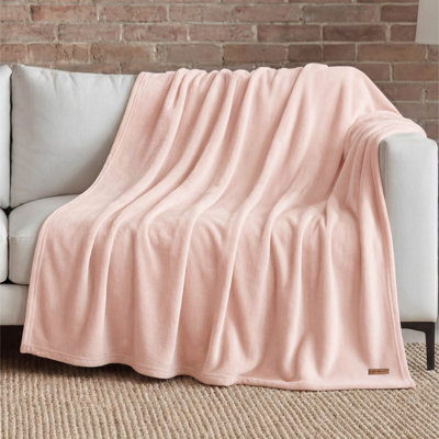 Lucky Brand Solid Plush Throw Blankets