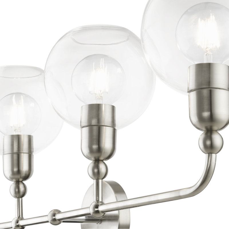 Éclairage de salle de bain à intensité variable 4 lumières Orly, Nickel brossé