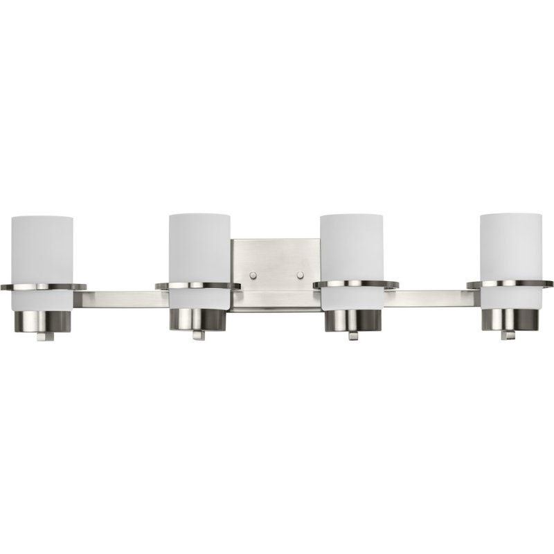 Éclairage pour meuble-lavabo à 4 lumières à intensité variable Battice, Nickel brossé