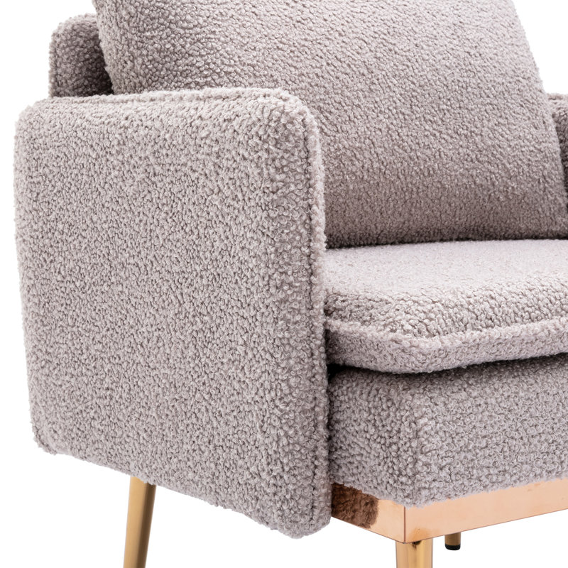 Fauteuil encastré, Teddy gris 100% polyester