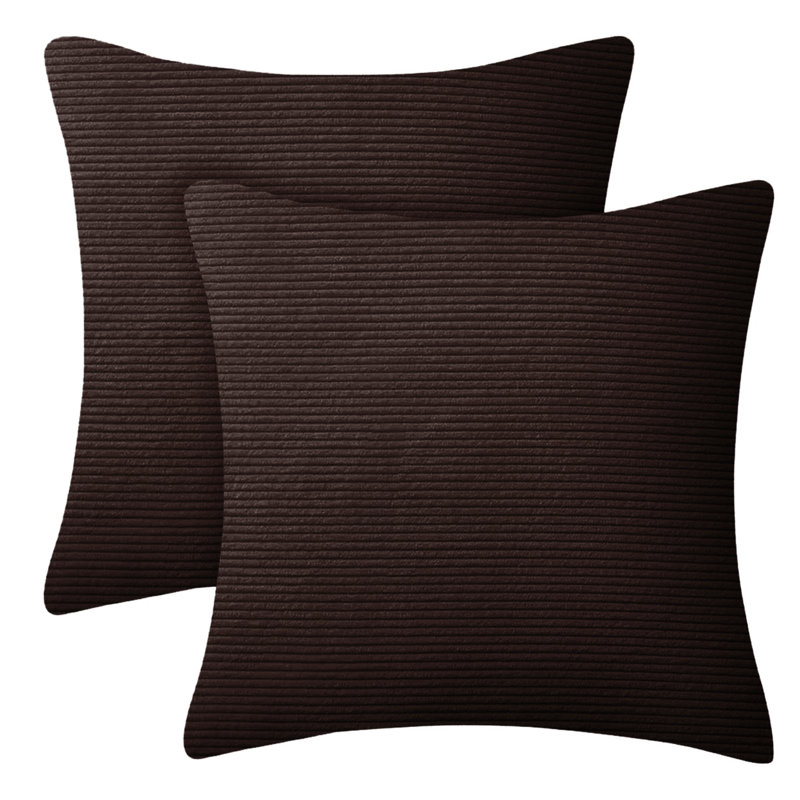 Striped Square Scatter Cushion Cover, Brown