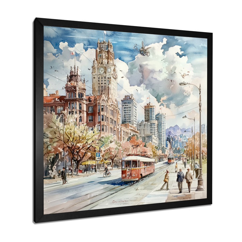 Reproduction d'art Canada Canada, Vancouver, H 16 po x l 16 po, Reproduction encadrée d'une seule photo sans pass, Noir
