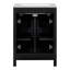 Ensemble de meuble-lavabo 24 po avec lavabo en céramique, meuble-lavabo compact et luxueux, 2 portes à fermeture douce