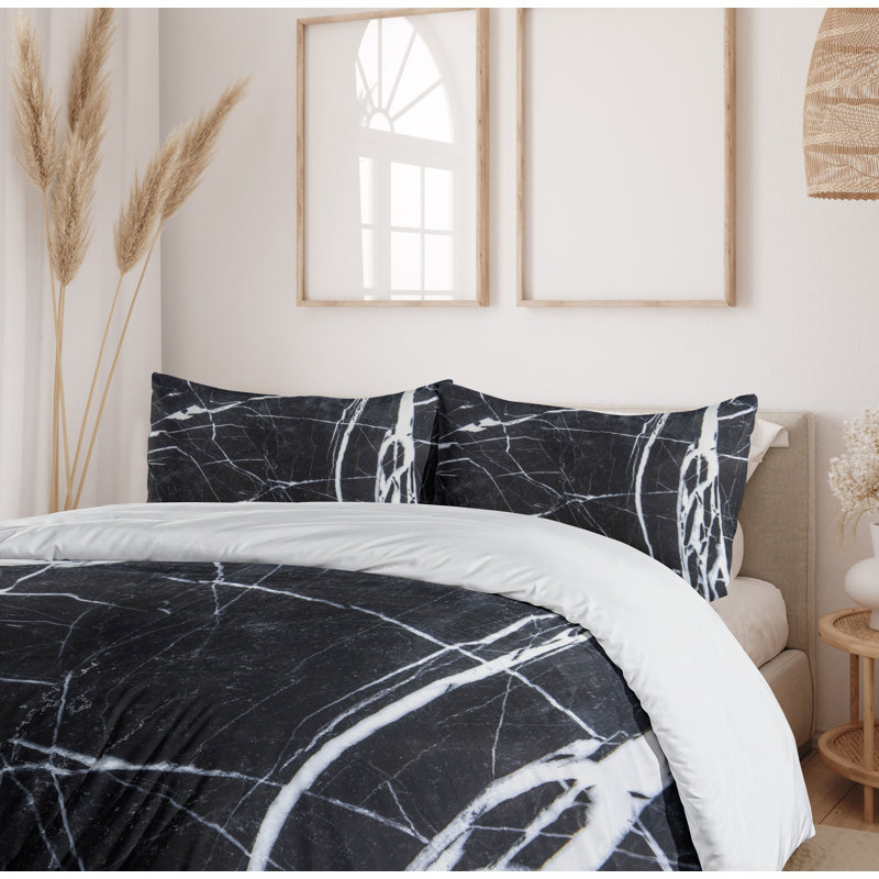 Ensemble de housse de couette grunge natural gemme nostalgique marbling design culture, Très grand