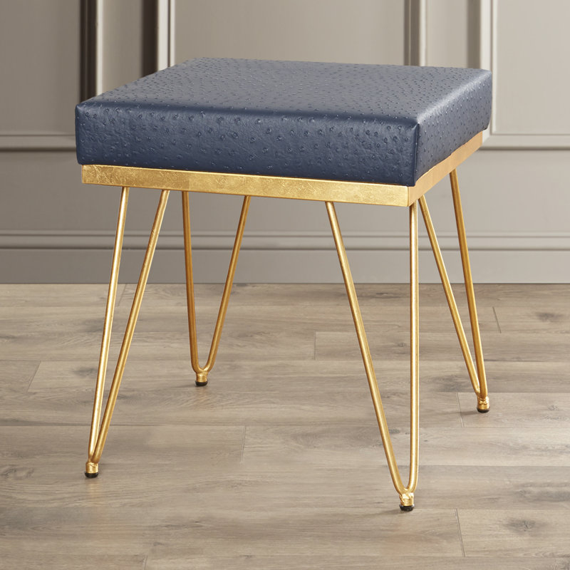 Tabouret de coiffeuse Chalandra, Bleu marine