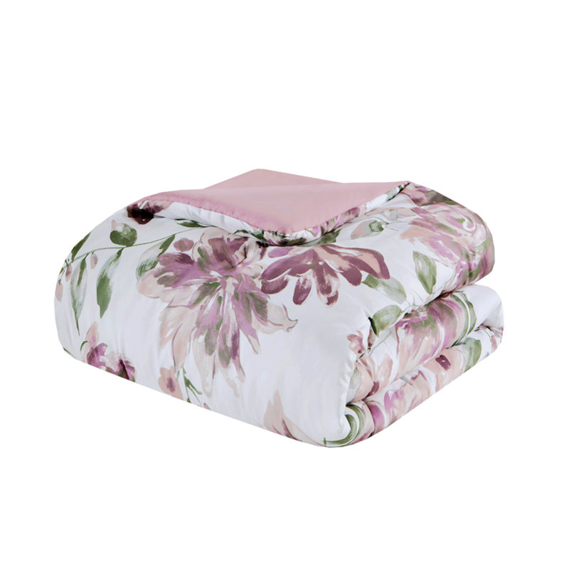 Queen Gray Floral Microfiber Bed in a Bag Set