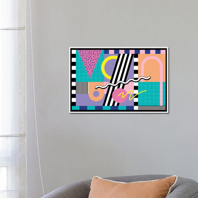 Motif de Memphis 85 - années 80/90 rétro - reproduction d'art mural - toile encadrée