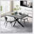 Adjustable Rectangular Dining Table With Dark Grey Top And Iron Base, Featuring A Storage Box For Convenience