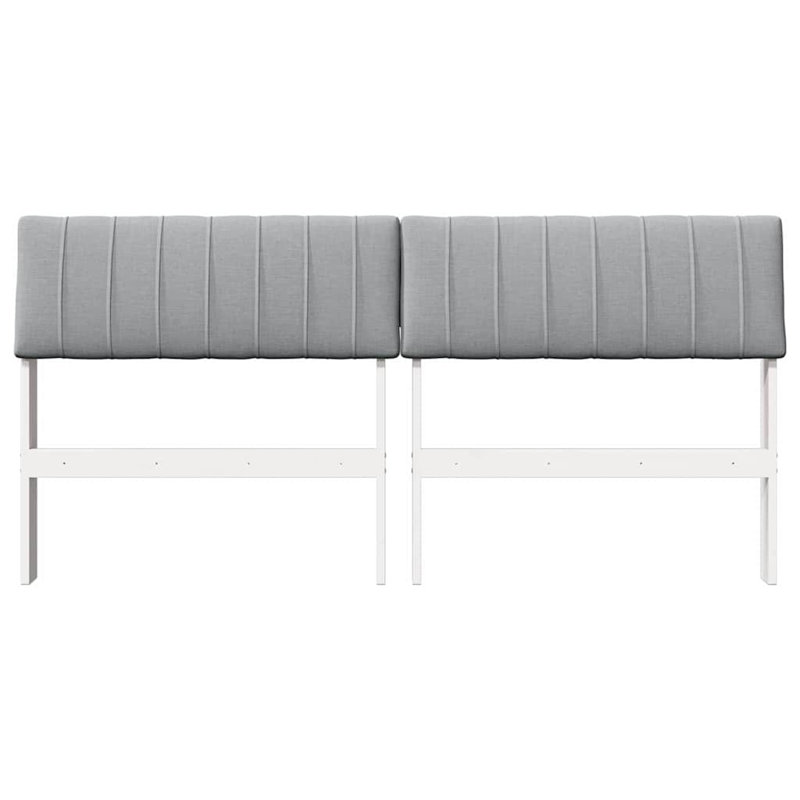 Solid Wood Headboard, UK King - DE 150 x 200 cm, Light Grey, White