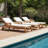 Tomsich Patio Acacia Wood Chaise Lounge with Wheels & Adjustable Backrest-124556398