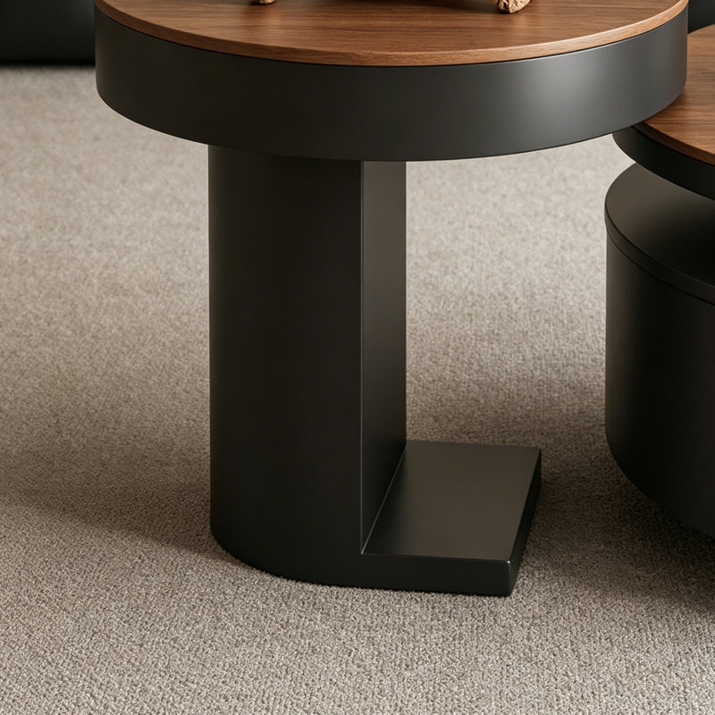 Table basse Lilliam 2, H 14,56 po x L 31,49 po x l 31,49 po, Brun noix / noir