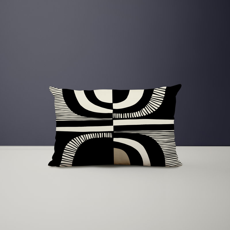 Chamu Polyester/Polyester Blend Lumbar Rectangular Indoor/Outdoor Pillow Cover & Insert, Beige, 14"H x 20"W