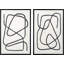 S/2 Black Squiggle Print Canvases With Black Frames - 2 Piece Single Picture Frame Print Set on Canvas