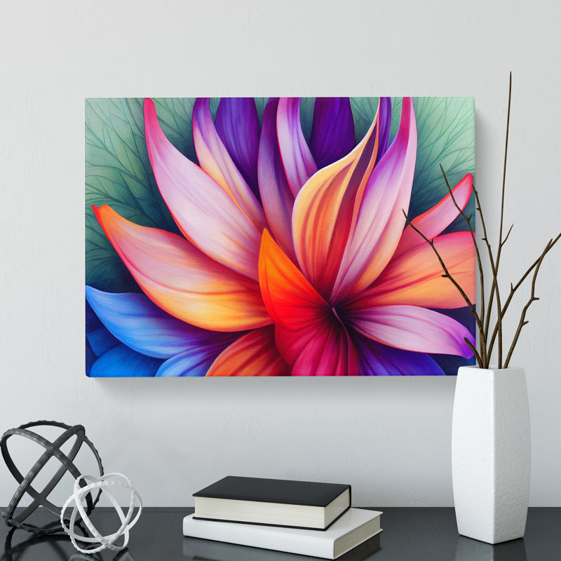 Enlightening Modern Flower - Wrapped Canvas, 35cm H x 50cm W x 3cm D