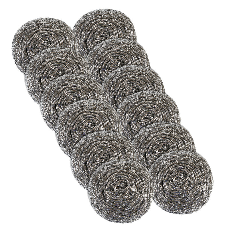 Ensemble de 10 brosses à récurer en acier inoxydable de 3,54 x 3,54 x 2,36 pouces pour ustensiles de cuisine en métal résistant à la rouille
