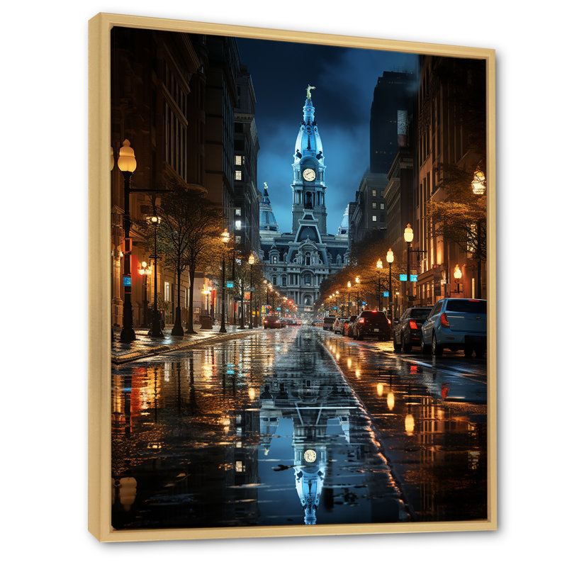 Kosak Philadelphia Beautiful Cityscape - reproduction, H 32 po x l 24 po x P 1 po, Cadre naturel flottant