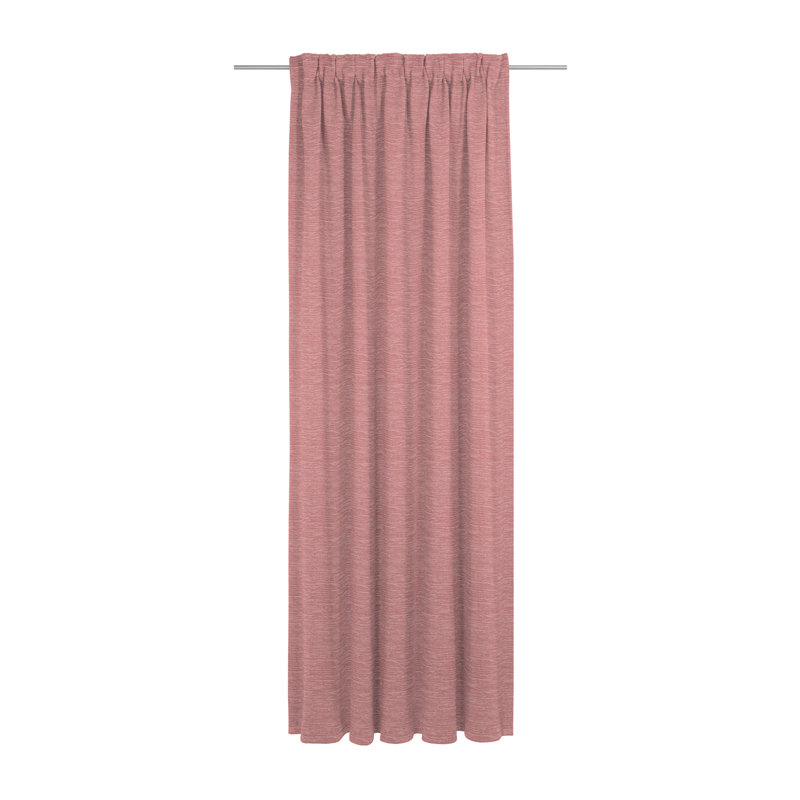 Polyacrylic Opaque Pinch Pleat Curtain Panel, 132cm Width x 375cm Drop, Pink