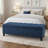 Elias Storage Bench, 51 Inch Button Tufted Blue Velvet, Solid Wood-121481471