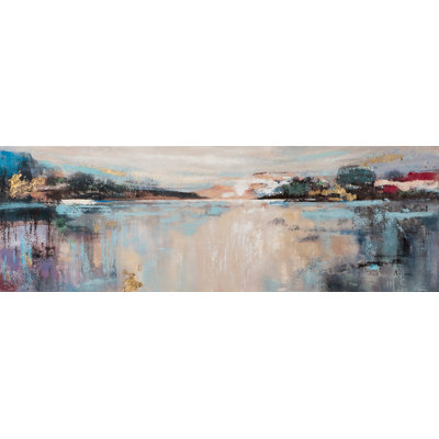 Abstract Lake View - Wrapped Canvas Painting