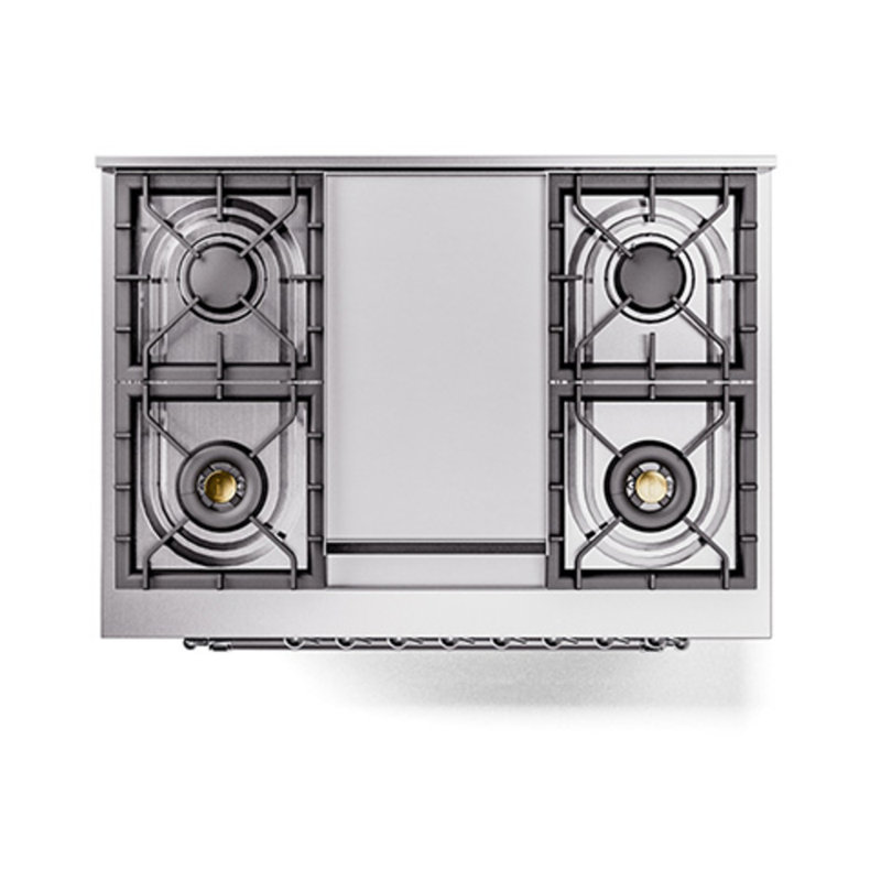 ILVE Nostalgie II Noblesse 36 in Dual Fuel Range, Liquid Propane, Antique White/Chrome